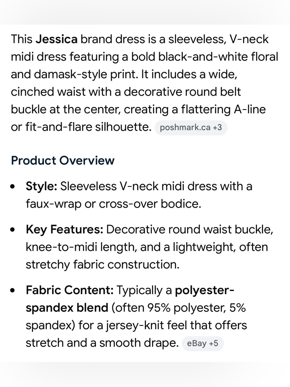 2 for $30 | Black &  White Floral Dress - Picture 3 of 16